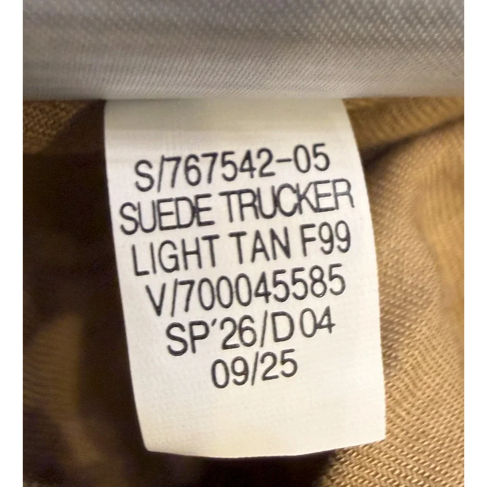 NEW BANANA REPUBLIC $550 LIGHT TAN SUEDE LEATHER TRUCKER JACKET SZ S